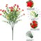 Artificial Outdoor Flowers 20 Bundles UV Resistant Red Monkey Grass Faux Plants